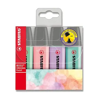 ZVÝRAZŇOVAČ STABILO BOSS ORIGINAL PASTEL SADA 4 KS