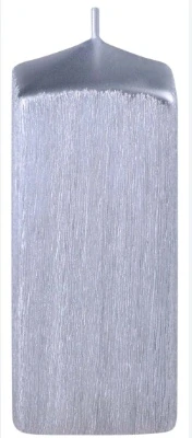 SVÍČKA HRANOL 50x120 mm ŠEDÁ DRÁPANÁ