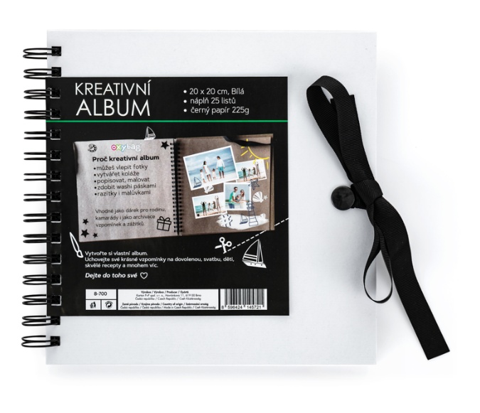 ALBUM SCRAPBOOK 20,5x20,5cm H BÍLÁ
