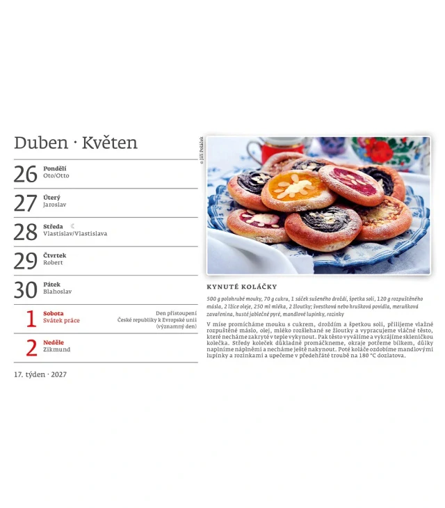 STOLNÍ KALENDÁŘ ČESKÁ KUCHYNĚ 2027