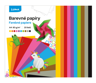 PAPÍR BAREVNÝ SLOŽKA A4, 20KS LUMA