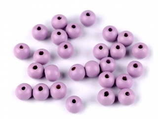 DŘEVĚNÉ KORÁLKY Ø10 mm, 20 g SV.FIALOVÁ