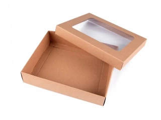 PAPÍROVÁ KRABICE S PRŮHLEDEM 15X19CM PŘÍRODNÍ
