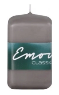 SVÍČKA HRANOL 50x80 mm ŠEDÁ