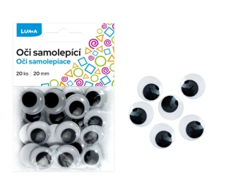 OČI KULATÉ SAMOLEPÍCÍ 20MM, 20KS LUMA